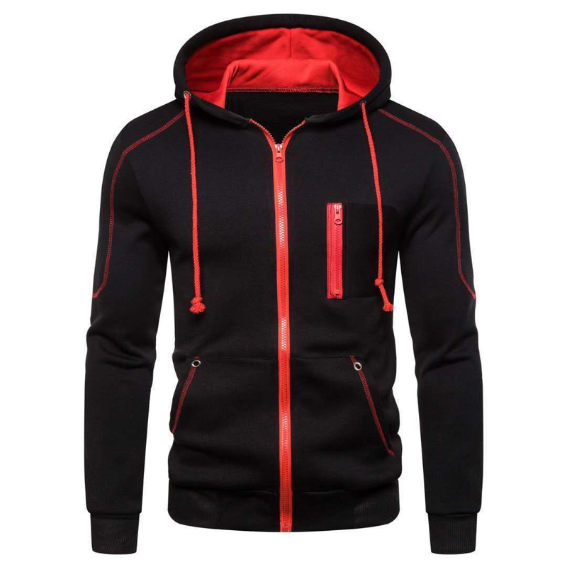 Neit Polkadot-Sportkostüm Trend Hären Hierscht- a Wantermantel mat Kapuzenpullover-Set_voghion.com