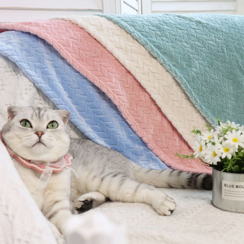 Weizenohr kleine Haustier Katze Nest Matte Hund Wärme Abdeckung Korallen Samt verdickte Decke_voghion.com