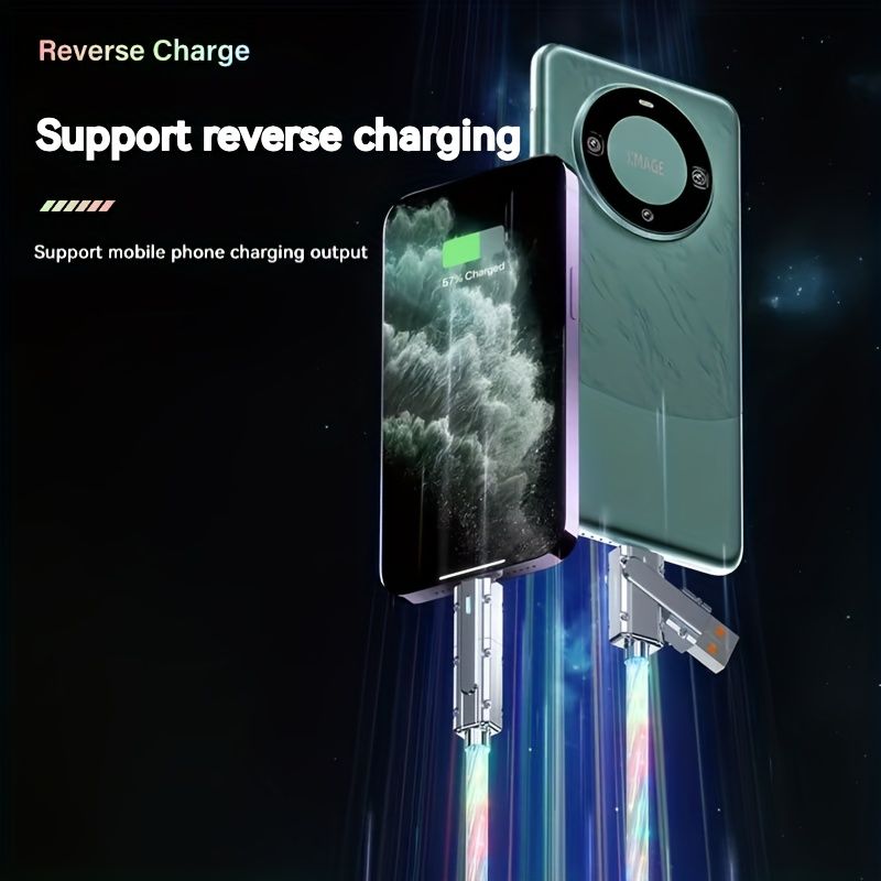 4in 1 Fast Charging New Starry Sky LED Multicolor Zinc Alloy Type C USB Lightning Data Cable 100W LED USB Cable_voghion.com