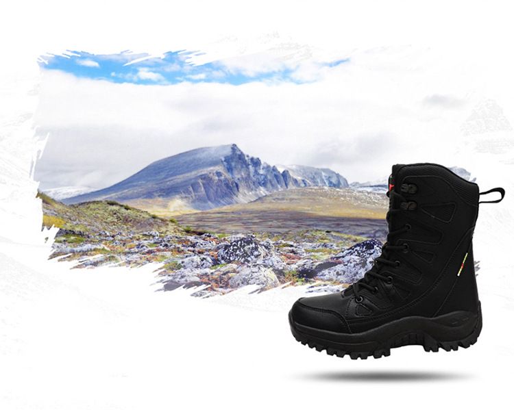 2022 Winter Neue grenzüberschreitende Outdoor-Schneestiefel für Paare in großen Größen für Herren und Damen, hohe, mit Fleece gefütterte, verdickte Wander-Schneeschuhe_voghion.com