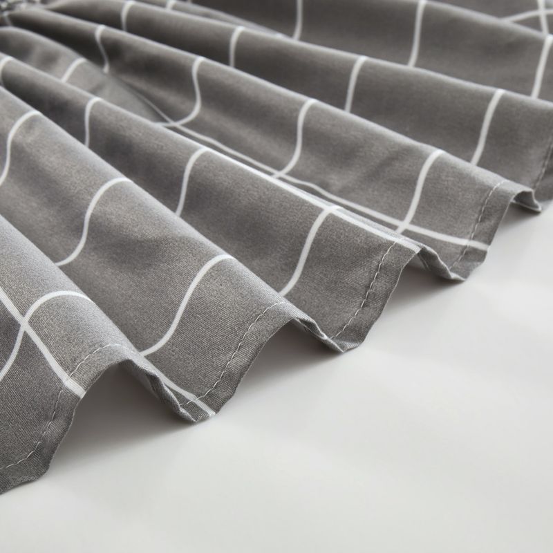 Gonna da letto a quadri grigio-bianchi - Copriletto elastico con volant per hotel e casa (pezzo unico, qualità premium)_voghion.com