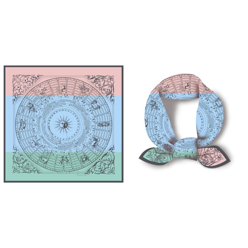 Spring simulation silk women's scarf print, versatile mother's small square scarf, 53cm, as a Mother's Day gift_voghion.com