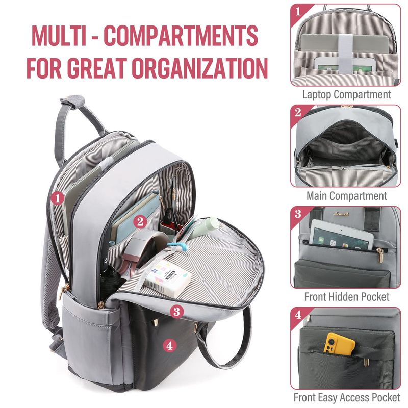 Women's Fashion Backpack Large Capacity Usb Laptop Backpack Portable Travel Bag Schoolbag_voghion.com