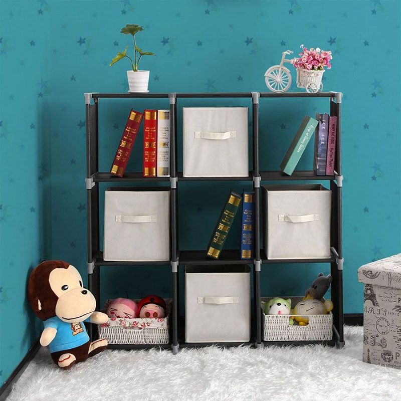 Compartment Storage 3Tier Closet Storage Organizer CubesBookcase Cube 9 9 Shelf_voghion.com