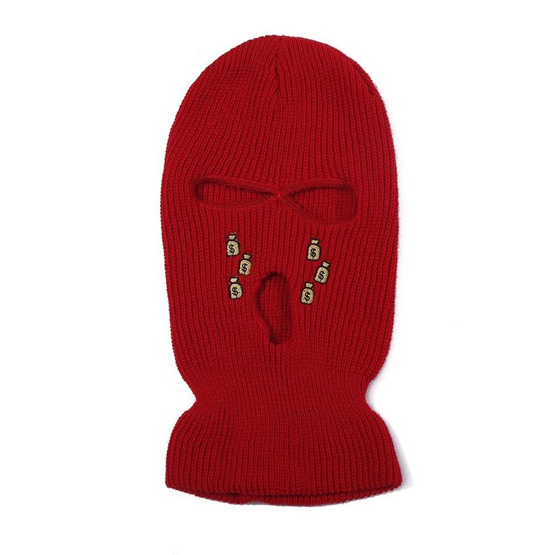 Berretto lavorato a maglia con ricamo, caldo berretto invernale per attività all'aperto, morbido tessuto acrilico, cappello unisex tinta unita per ciclismo e uso quotidiano_voghion.com