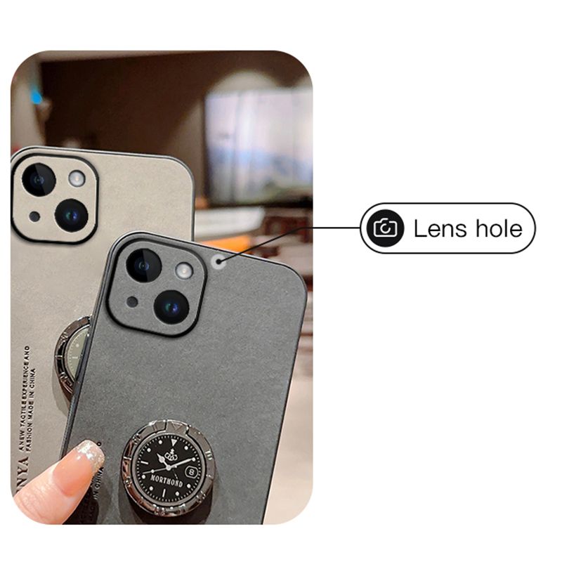 Coque de téléphone pour VIVO Y100 V40 SE V30 Lite 4G 5G en cuir de mouton avec anneau de support pour objectif d'appareil photo_voghion.com