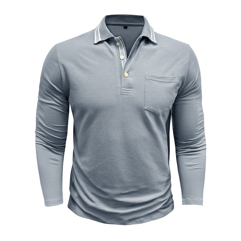 Polo a maniche lunghe con risvolto e bottoni da uomo_voghion.com