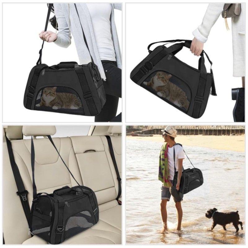 Cat Bags Soft Sided Portable Dog Carrier Mesh Breathable Carrier Bags For Cats Dogs Comfort Foldable Handbag Pet Transport Bag_voghion.com