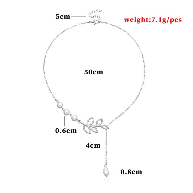 Neue Halskette, Anhänger aus echter Perle, kurze Schlüsselbeinkette für Damen._voghion.com