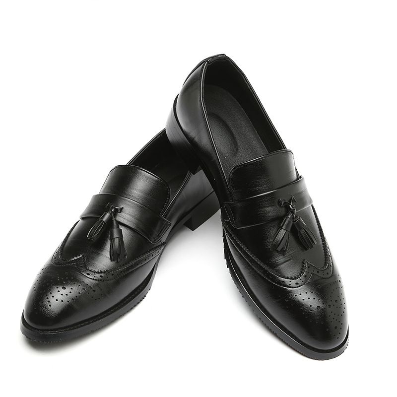 Męskie wsuwane, codzienne, skórzane buty brogsy, męskie klasyczne, retro, z frędzlami, mokasyny, męskie, imprezowe, ślubne, do jazdy samochodem_voghion.com