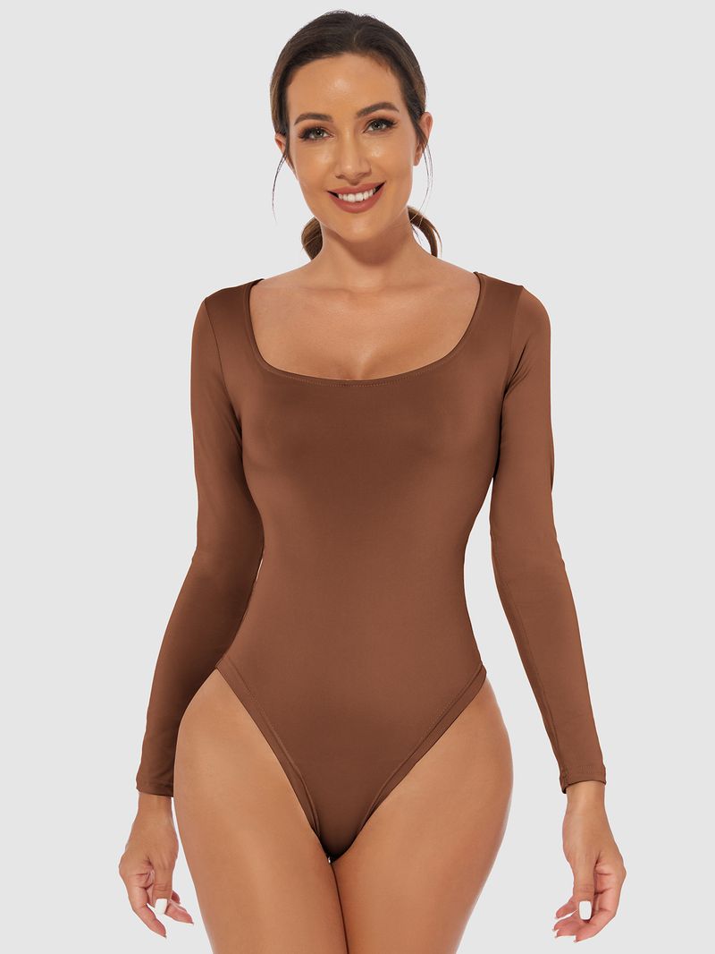 Maglietta a maniche lunghe con cerniera, vestibilità aderente, tinta unita, taglie forti, tuta da donna, comoda e traspirante._voghion.com