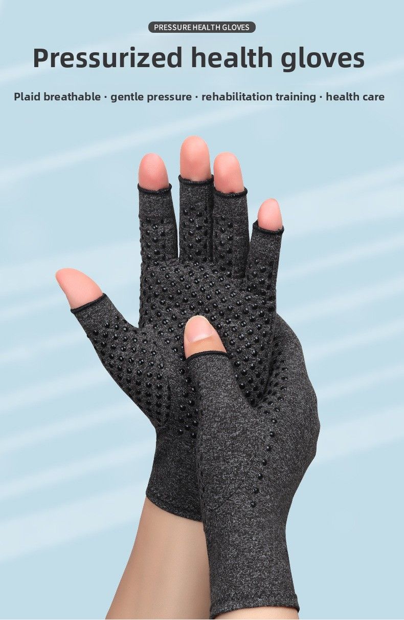 Outdoor-Silikon-Halbfinger-Druckhandschuhe für Radfahren, Gelenkpflege, Rehabilitation, Reitsport, Fitness_voghion.com