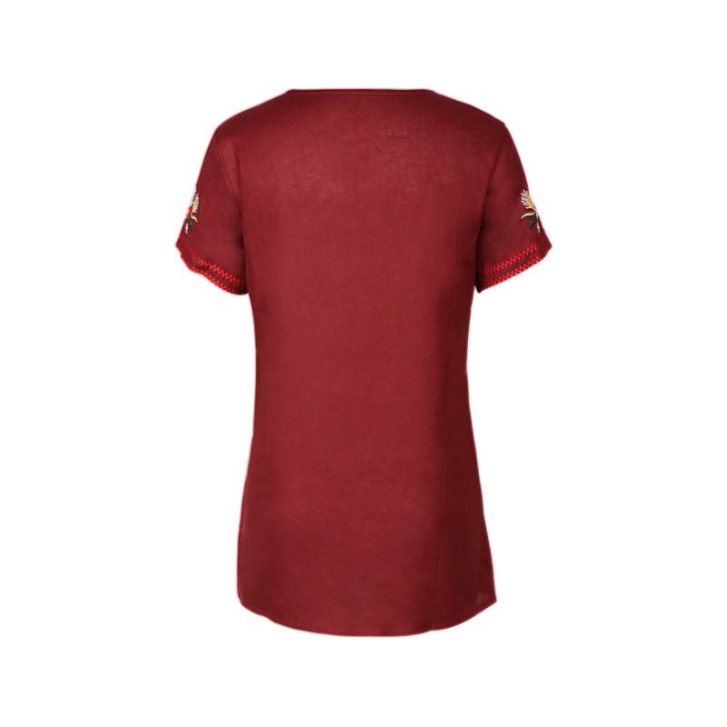women's clothing casual embroidered short-sleeved T-shirt _voghion.com