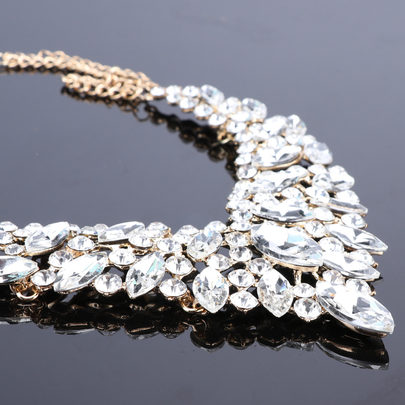 Set di gioielli da sposa in cristallo Collana da sposa Orecchini per spose Accessori per feste Strass Decorazione Regalo Set da donna_voghion.com
