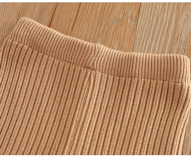 Set aus Strickpullover und Schlaghose für Mädchen – Weiche Polyestermischung, Langarmoberteil + dehnbare Jogginghose mit Schlaghose, 3–8 Jahre (100–140 cm)_voghion.com