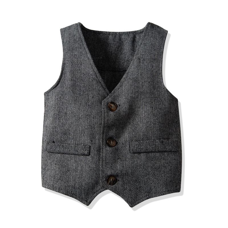 Camicia a maniche lunghe da ragazzo, gilet a strati, pantaloni, papillon da gentiluomo, abito da festa di compleanno per bambini_voghion.com
