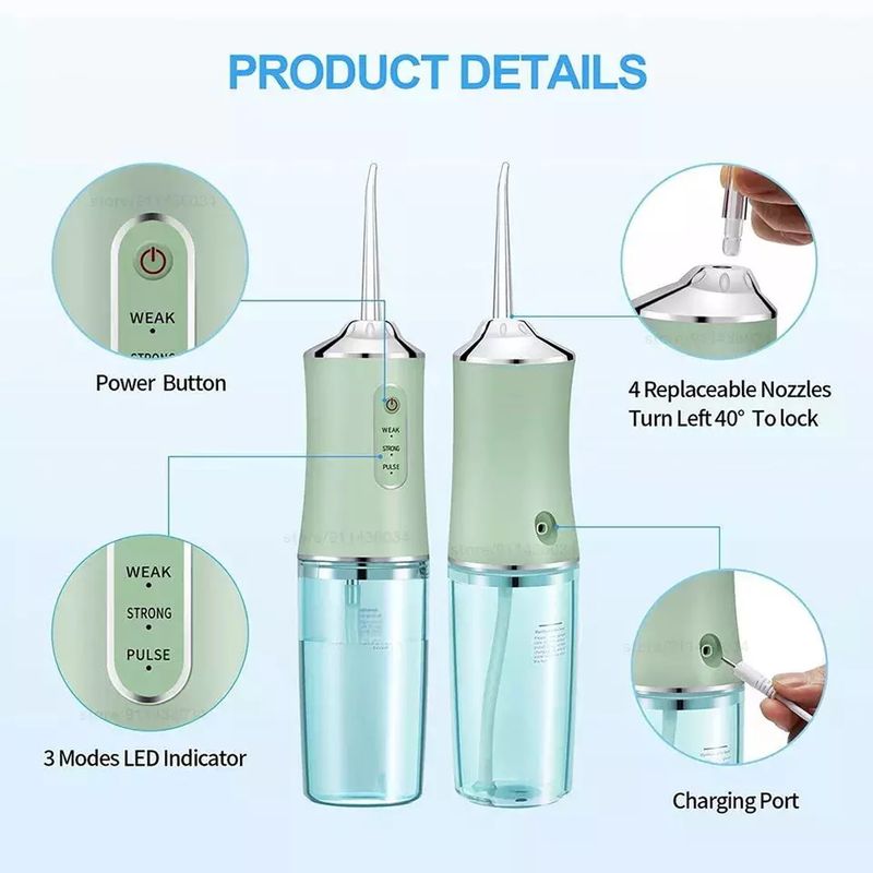 Munddusche IPX7 Wasserdicht Tragbare Elektrische Zahnaufhellung Ausrüstung Home Reise Zahnseide Wasser Flosser_voghion.com