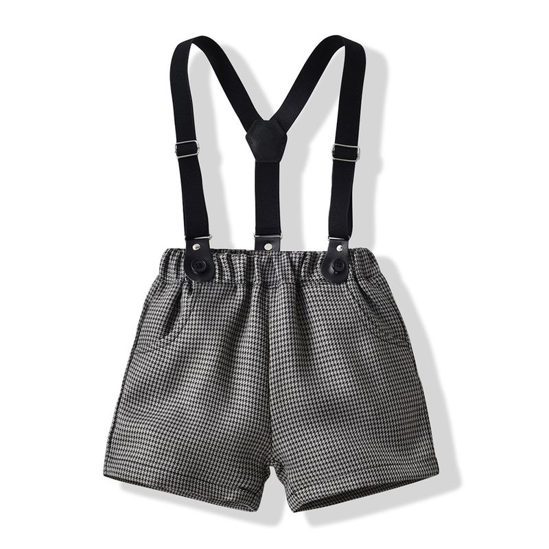 Kinderkleidung Neue Frühlings- und Herbstkleidung für Jungen, kleine karierte Weste, kurzärmeliger Hemdanzug für Kinder, einjährige Kleider-Performance-Kleidung_voghion.com
