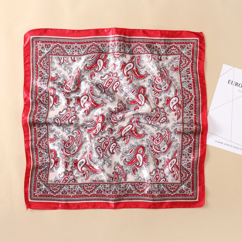 60cm Silk-Like Square Scarf Flight Attendant Style Neck Scarf Elegant Uniform Accessory Handbag Tie_voghion.com