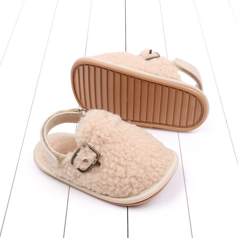 Autumn and winter new lamb wool walking 0-12 months Velcro baby hairy shoes BNB3132_voghion.com