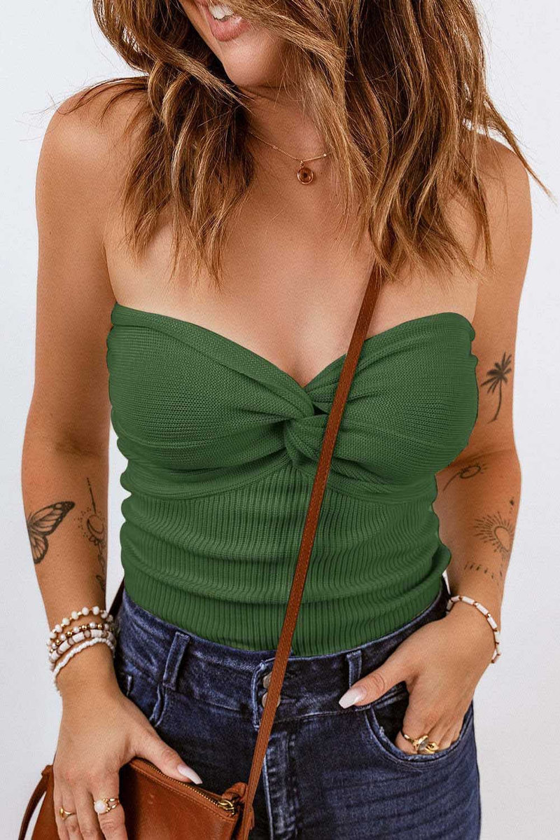 Women's new style tube top knitted slim vest top open back_voghion.com