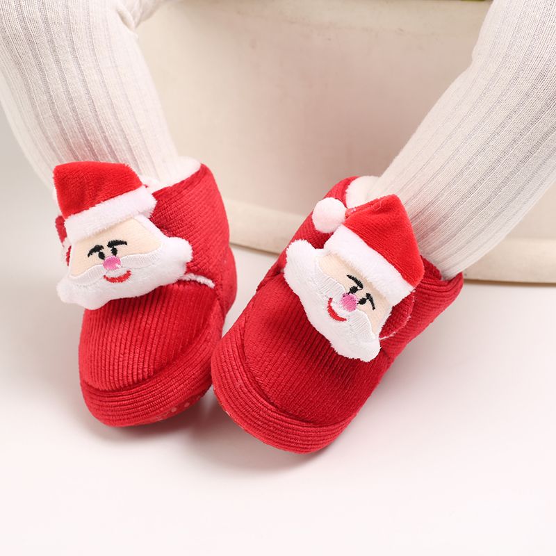 Weihnachtsschuhe für Neugeborene, Jungen und Mädchen, Kleinkinder, Lauflernschuhe, weiche Sohle, flache Säuglingsschuhe, warme Schneestiefel, 0–18 Monate_voghion.com