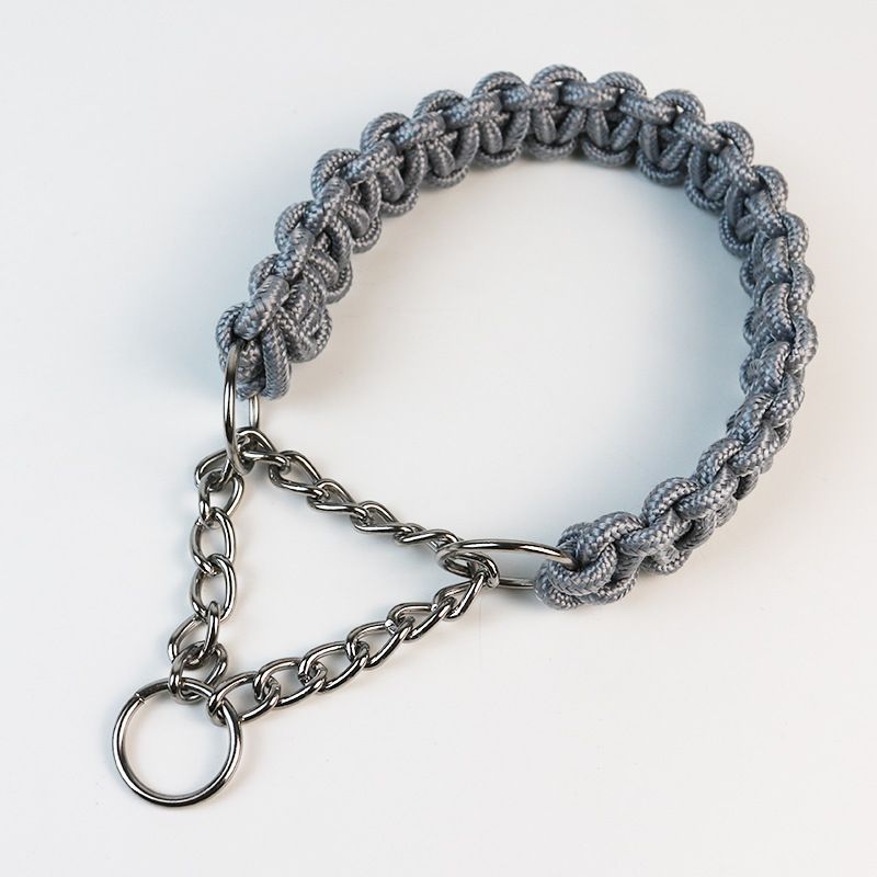 Collare per cani intrecciato a mano con corda rotonda multicolore, accessori per animali domestici_voghion.com