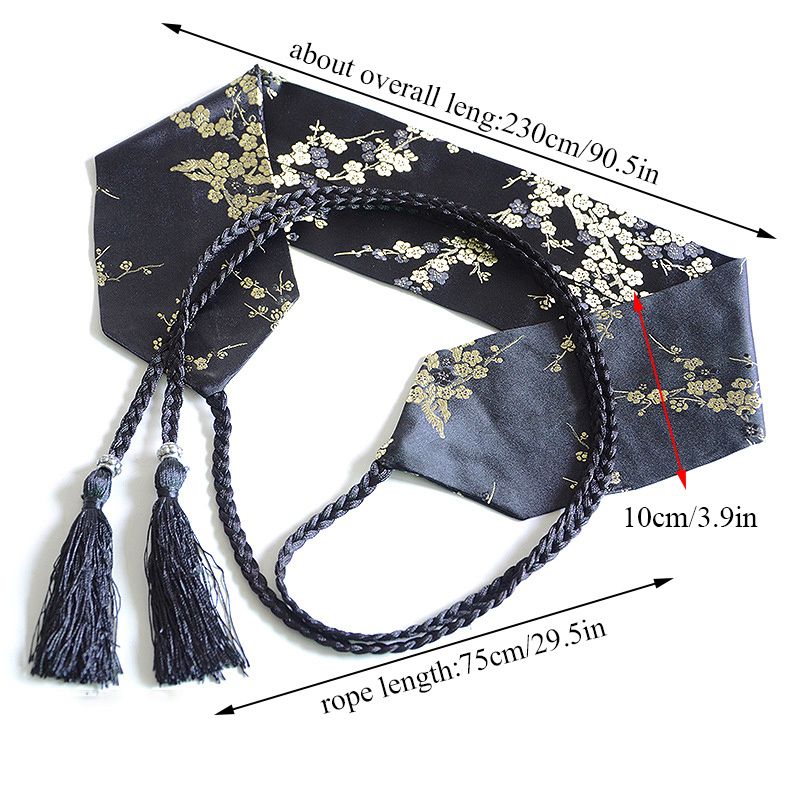 Kimono japonais à pompons Rero pour femmes, large corset, ceinture, mode, imprimé floral, Yukaa, ceinture, cravate, style ethnique_voghion.com