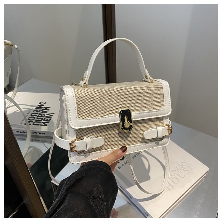 Contrasterende kleur Stijlvolle Ins Hand Held Single Shoulder Crossbody Dames Kleine Vierkante Tas_voghion.com