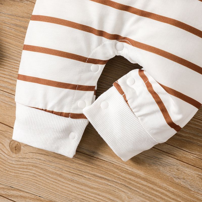 Mother & Kids INS newborn baby boy spring and autumn style cute bear striped long-sleeved open crotch jumpsuit_voghion.com