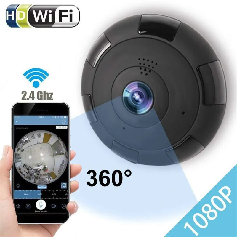 Caméra panoramique 360 degrés WIFI V380 Pro APP Objectif fisheye Maison intelligente Audio bidirectionnel Surveillance CCTV MINI Cam sans fil_voghion.com