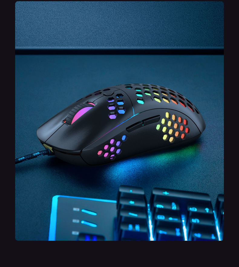Die kabelgebundene neue CW-Profi-Gaming-Maus mit sechs Geschwindigkeiten und DPI einstellbarer RGB-Licht-USB-Schnittstelle ist geeignet_voghion.com
