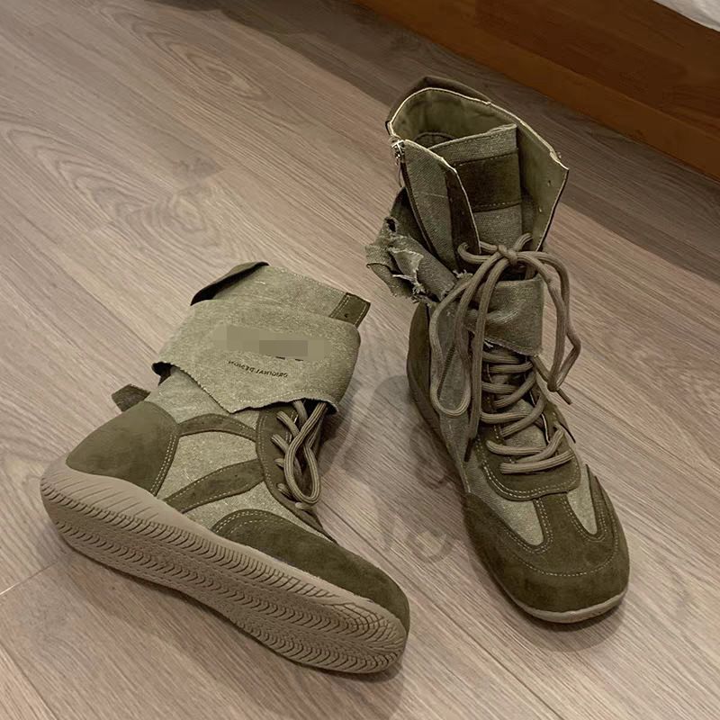 Damen Boxstiefel Outdoor Arbeitskleidung Martin für Damen 2025 Neuer Herbststil Höhensteigerndes deutsches Training Kurz Dickbesohlte High-Top_voghion.com