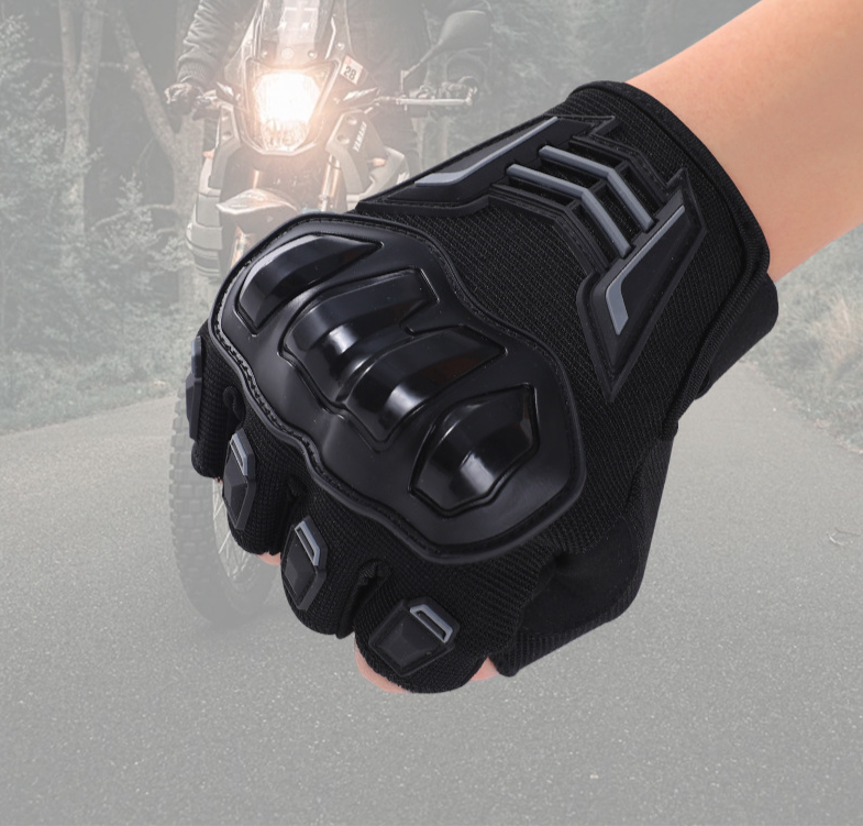 Summer Half-Finger Gloves For Men, Motorcycle Outdoor Riding Protective Anti-Slip Anti-Fall Breathable Wear-Resistant_voghion.com