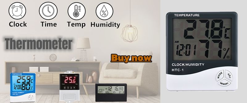 HTC-1 HTC-2 LCD elektronikus digitális hőmérséklet-páratartalom-mérő otthoni hőmérő higrométer beltéri kültéri időjárás-állomás óra_voghion.com