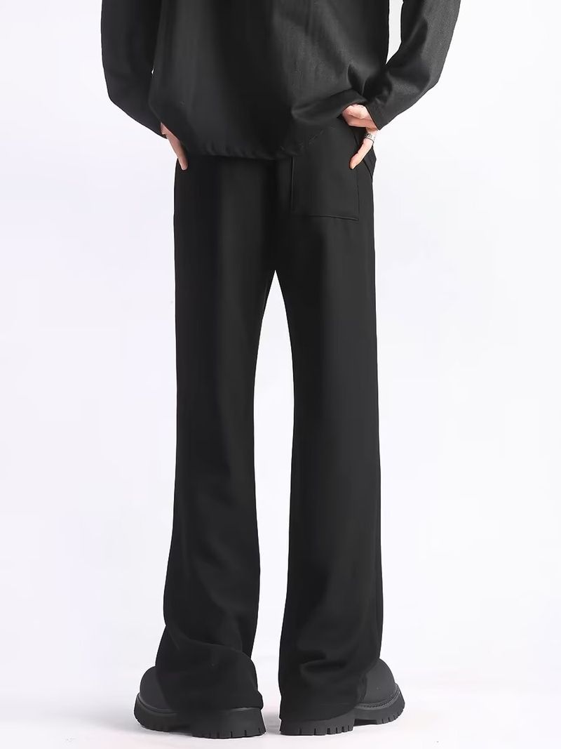 Ropa para hombre Primavera y otoño Nuevos pantalones largos casuales de corte recto y acampanado de alta gama para hombre_voghion.com