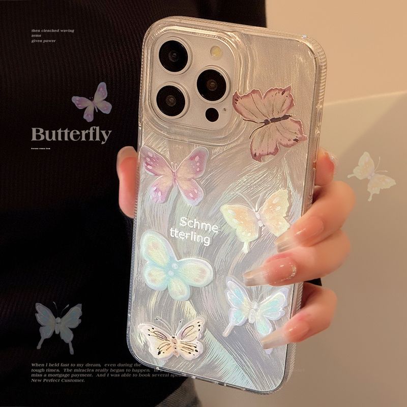 La funda para teléfono móvil con lunares negros y hilo de plumas es adecuada para iPhone 14, 15, Promax, ligero y avanzado iPhone 13, anticaídas y humedad 12_voghion.com