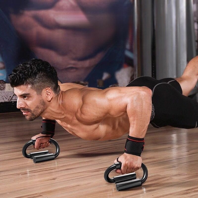 Supporto per flessioni, attrezzatura portatile per l'allenamento delle braccia per uomini, uso domestico, manubri a forma di S, allenatore muscolare addominale_voghion.com