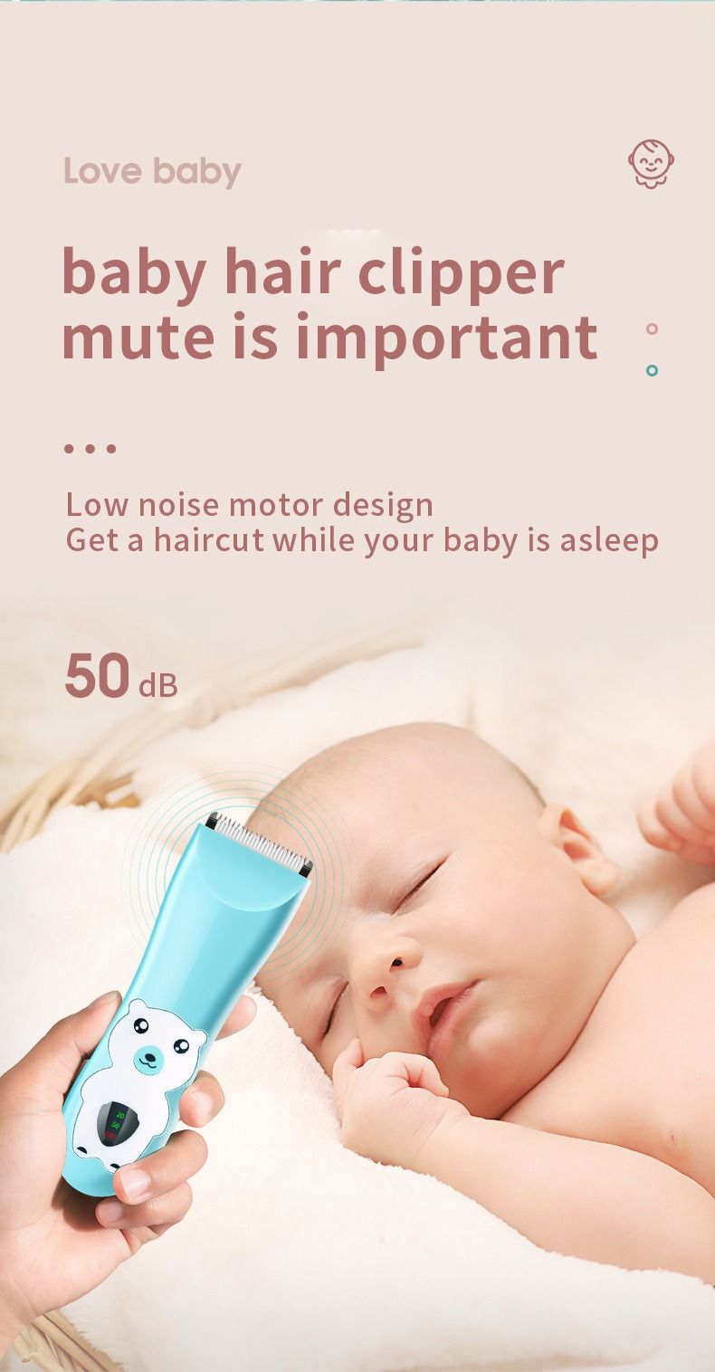 Baby Hair Clipper Rechargeable – Ultra-Quiet Kids Hair Trimmer With 3 Guard Combs, Cordless & Waterproof For Infants/Toddlers, Painless Rounded Blades_voghion.com