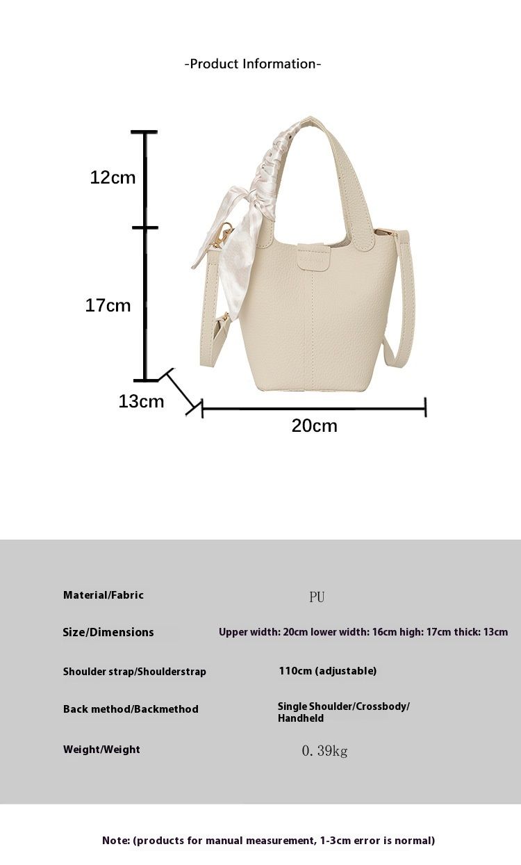 Korean popular 2024 new handbag, mother silk scarf, bucket bag, high-end versatile single shoulder simple crossbody bag_voghion.com
