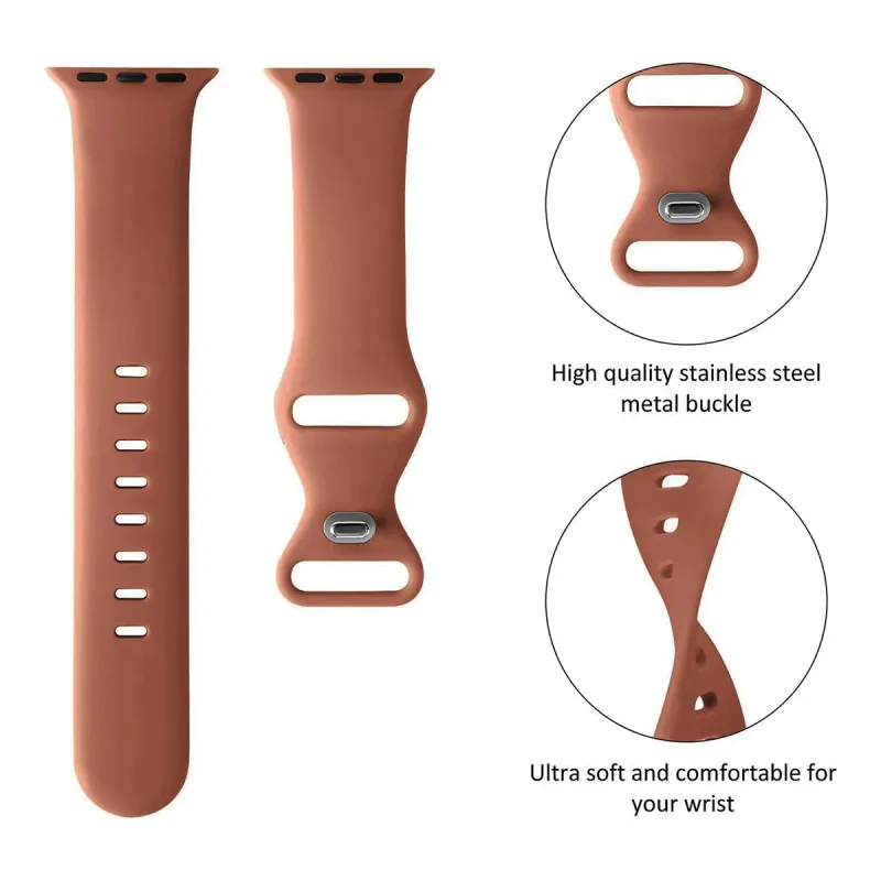 Silicone Band For IWatch 45mm 41mm 44mm 40mm Screen Protector Case And Sport Strap IWatch Series 9 8 7 6 5 4 SE Bracelet_voghion.com