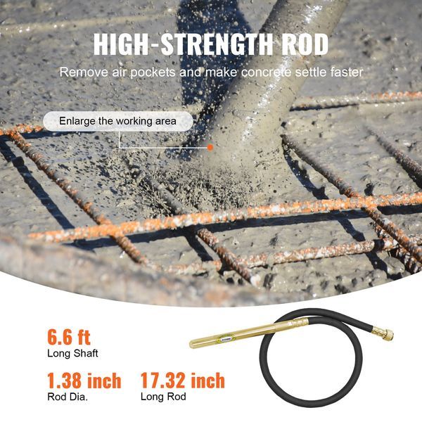 Handheld Concrete Vibrator, 950W Electric Vibrator 13000 VPM, Electric Concrete Vibrating Tool With 6.6ft / 2m Shaft Rod, Portable Pencil Cement Vi_voghion.com