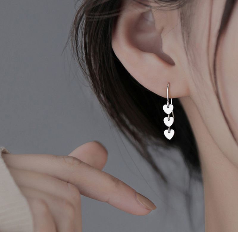 Ohrstecker in Herzform für Damen und Mädchen, 925er Sterlingsilber, K65_voghion.com