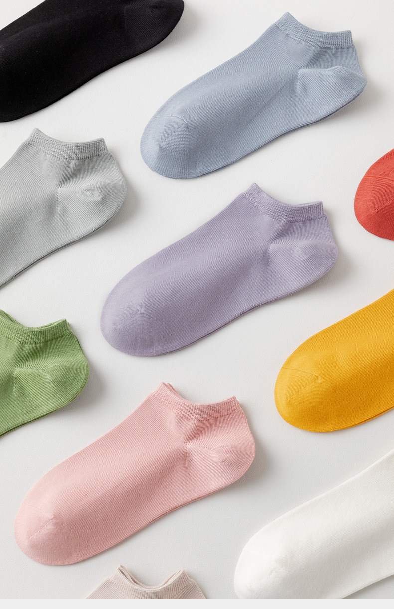 5 pezzi calzini da barca da donna in puro cotone Zhuji donna primavera ed estate calzini traspiranti anticaduta calzini corti deodoranti assorbenti del sudore_voghion.com