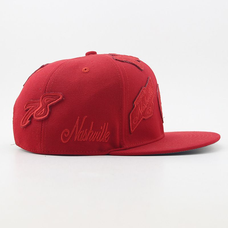 High-Quality Flat Brim Solid Color Cotton Baseball Cap 3D Embroidered Patch American Hip-Hop Hat_voghion.com