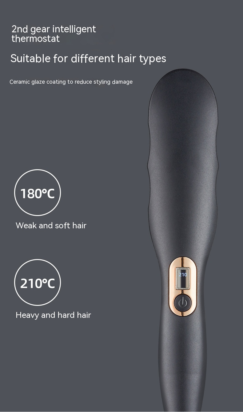 Nuovo utilizzo a temperatura regolata: comodo pettine nero per capelli lisci per la casa sia per arrotolare che per_voghion.com