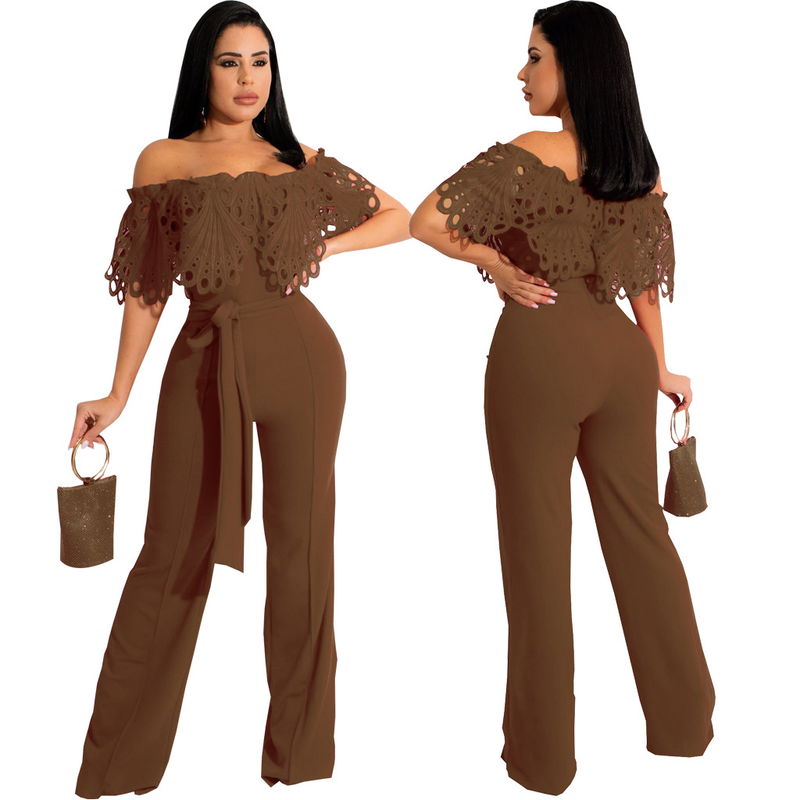 Europeisk och amerikansk sexig fashionabel enfärgad jumpsuit med tubtopp_voghion.com