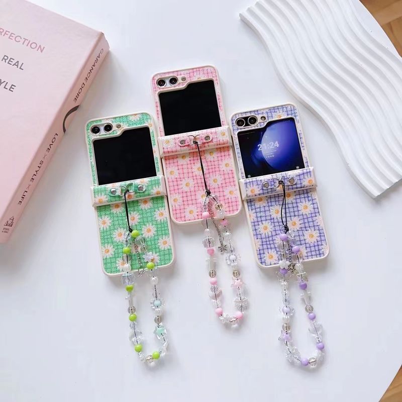 Για Samsung Galaxy Z Flip 3 4 5 5G Flip4 Χαριτωμένο κορίτσι καλοκαίρι λουλούδι πεταλούδα αστέρι καραμέλα θήκη τηλεφώνου κάλυψη_voghion.com