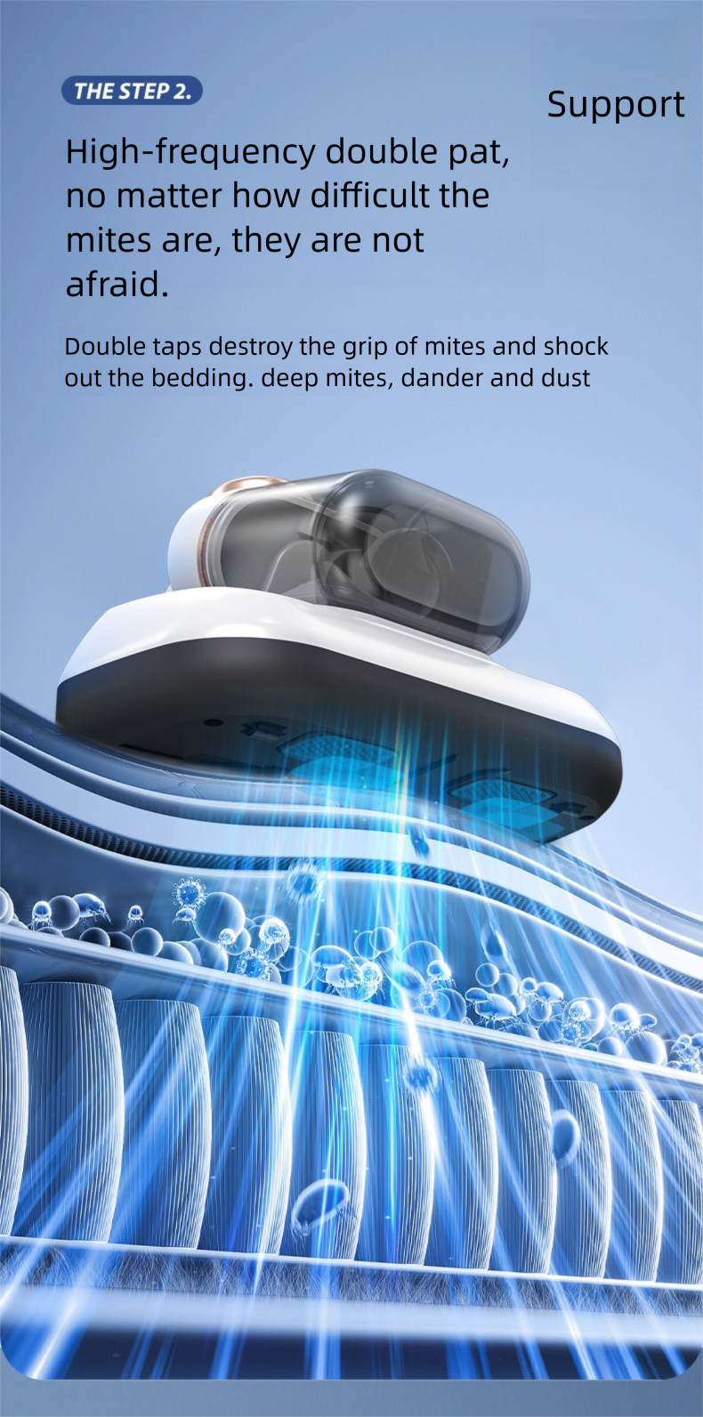 Aspirapolvere UV a doppia tazza - Rimozione portatile degli acari dal letto con sterilizzazione_voghion.com