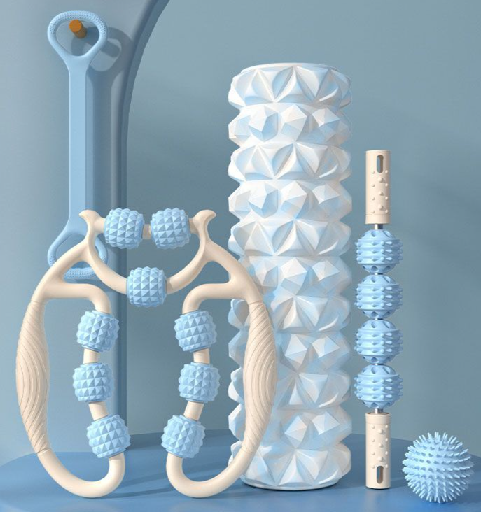 Rullo di schiuma dimagrante, artefatto, morsetto circolare massaggiatore, bastone per massaggio a denti di lupo, attrezzatura per modellare le gambe, colonna per yoga e fitness_voghion.com